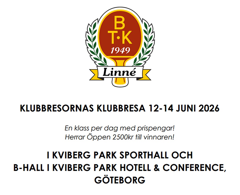Inbjudan - KLUBBRESORNAS KLUBBRESA 2026 / BTK Linné