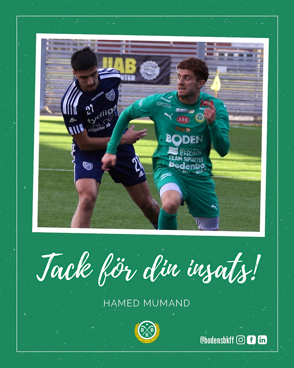 Mumand lämnar BBK Fotboll / Bodens BK FF - A-laget