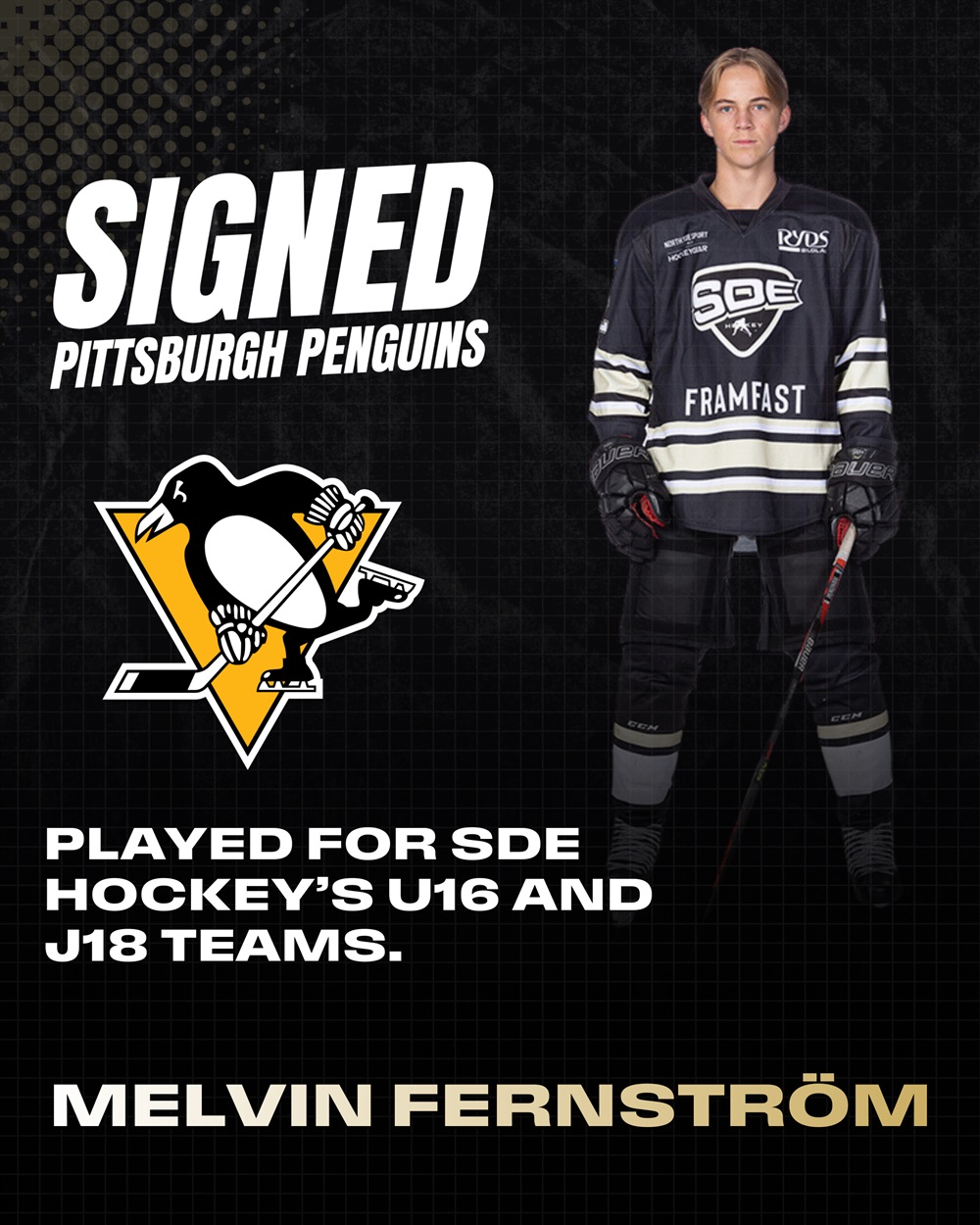 Melvin Fernström signad av Pittsburgh Penguins!! / SDE HF